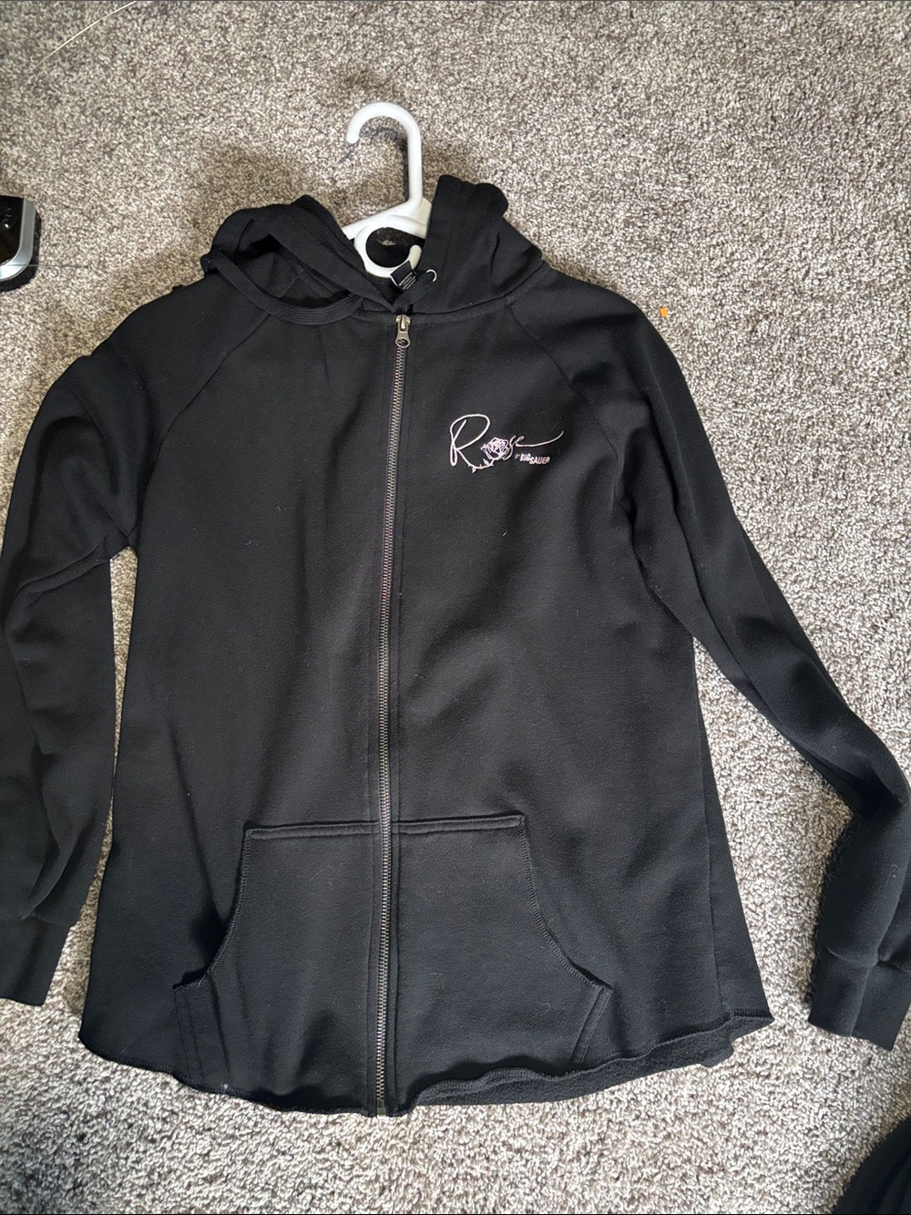 Rose by Sig Sauer Black Zip-Up Hoodie with Embroidered Logo